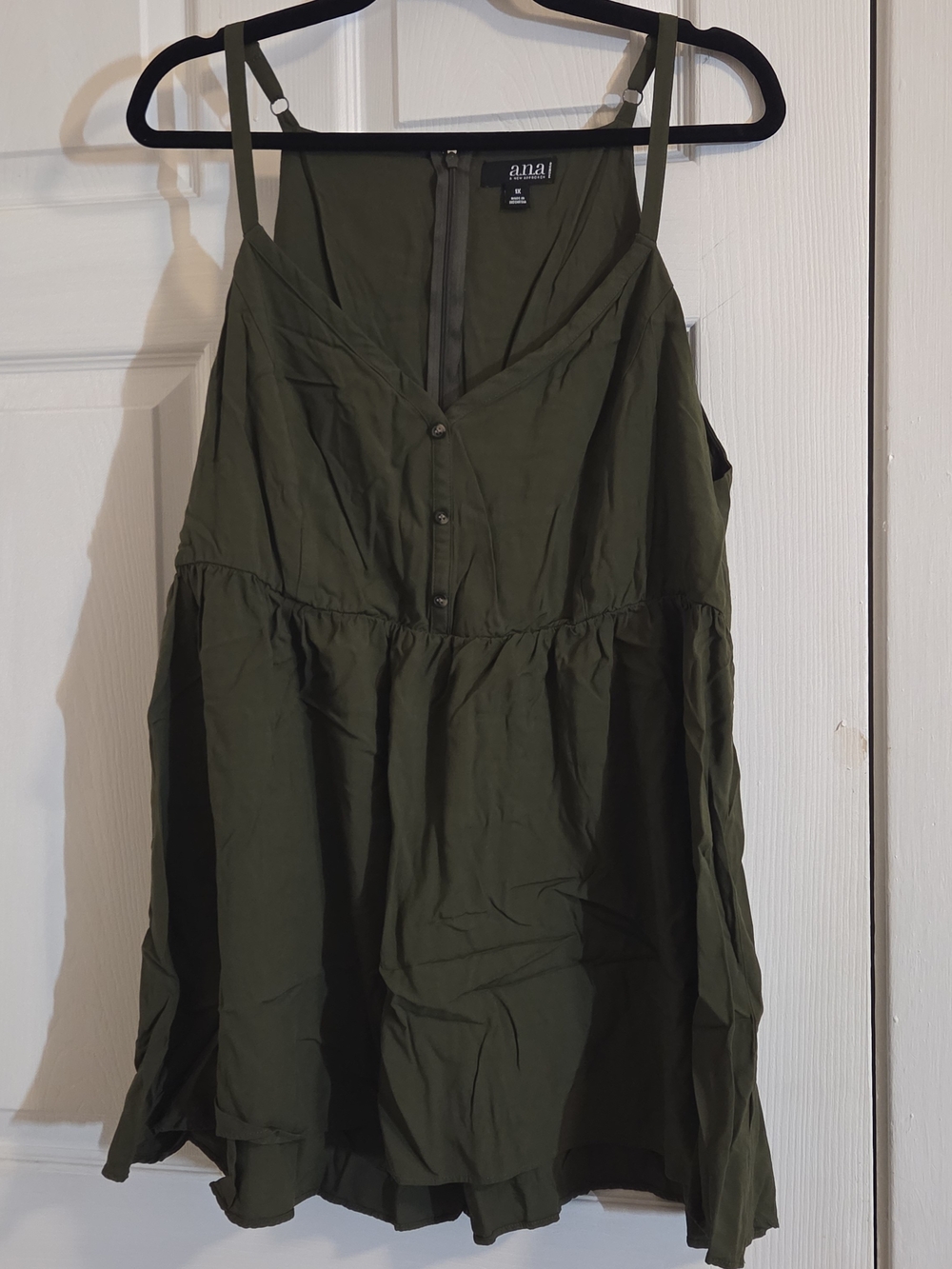 a.n.a Olive Green Spaghetti Strap Button-Front Camisole